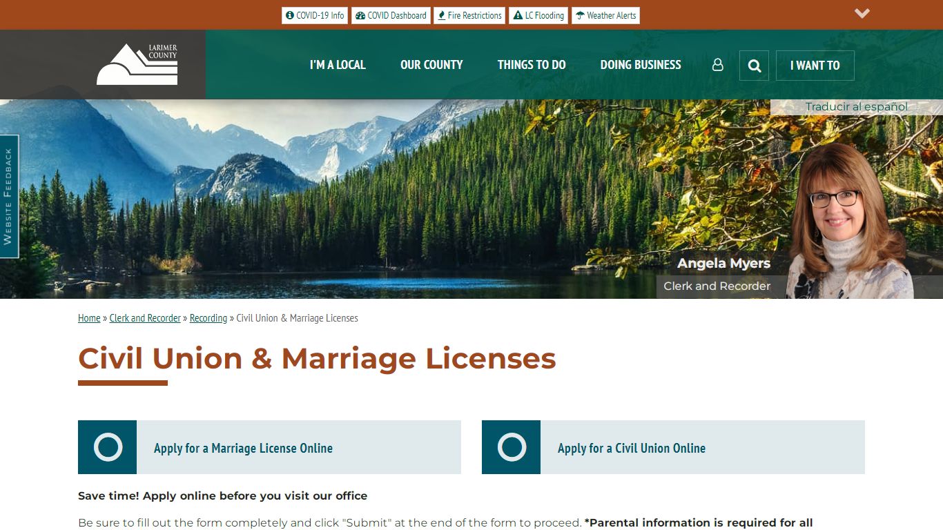 Civil Union & Marriage Licenses | Larimer County