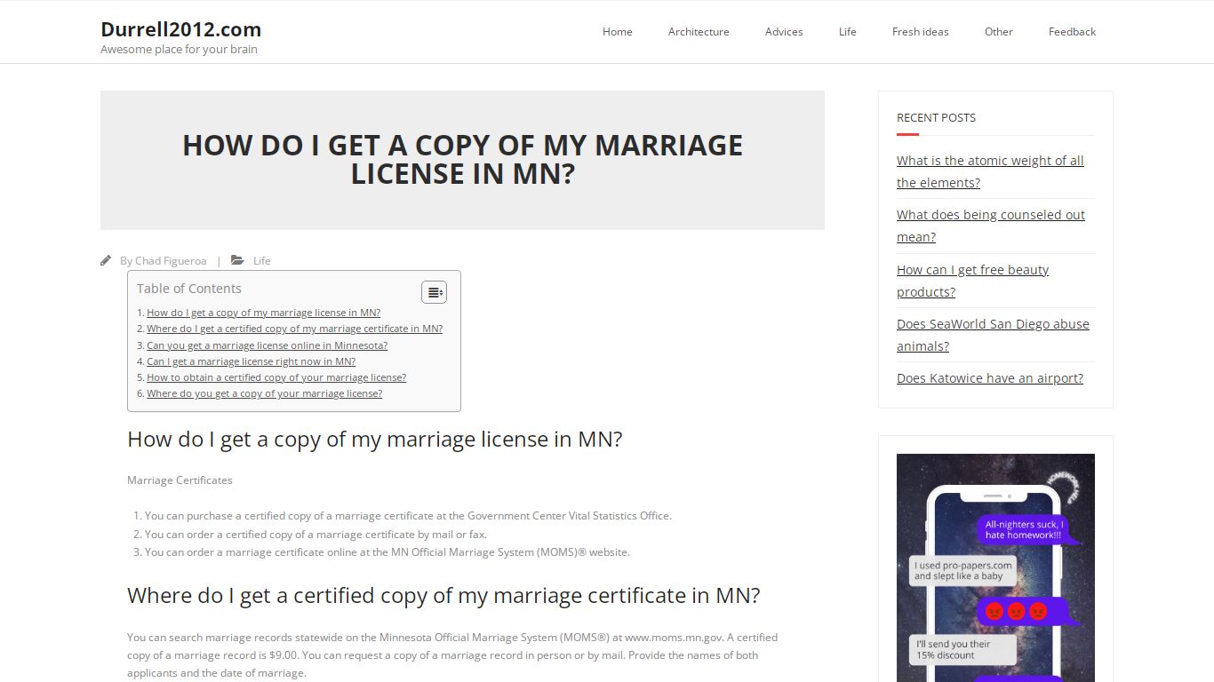 How do I get a copy of my marriage license in MN?